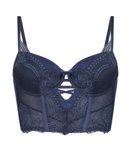 Soutien-gorge rembourr&eacute; &agrave; armatures longline Kimberley, Bleu