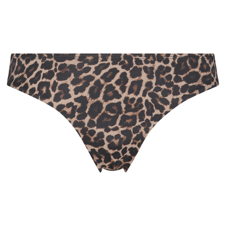 Slip de Bikini Rio Leopard, Beige