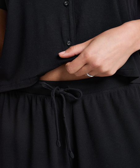 Short Jersey Rib Essential, Zwart