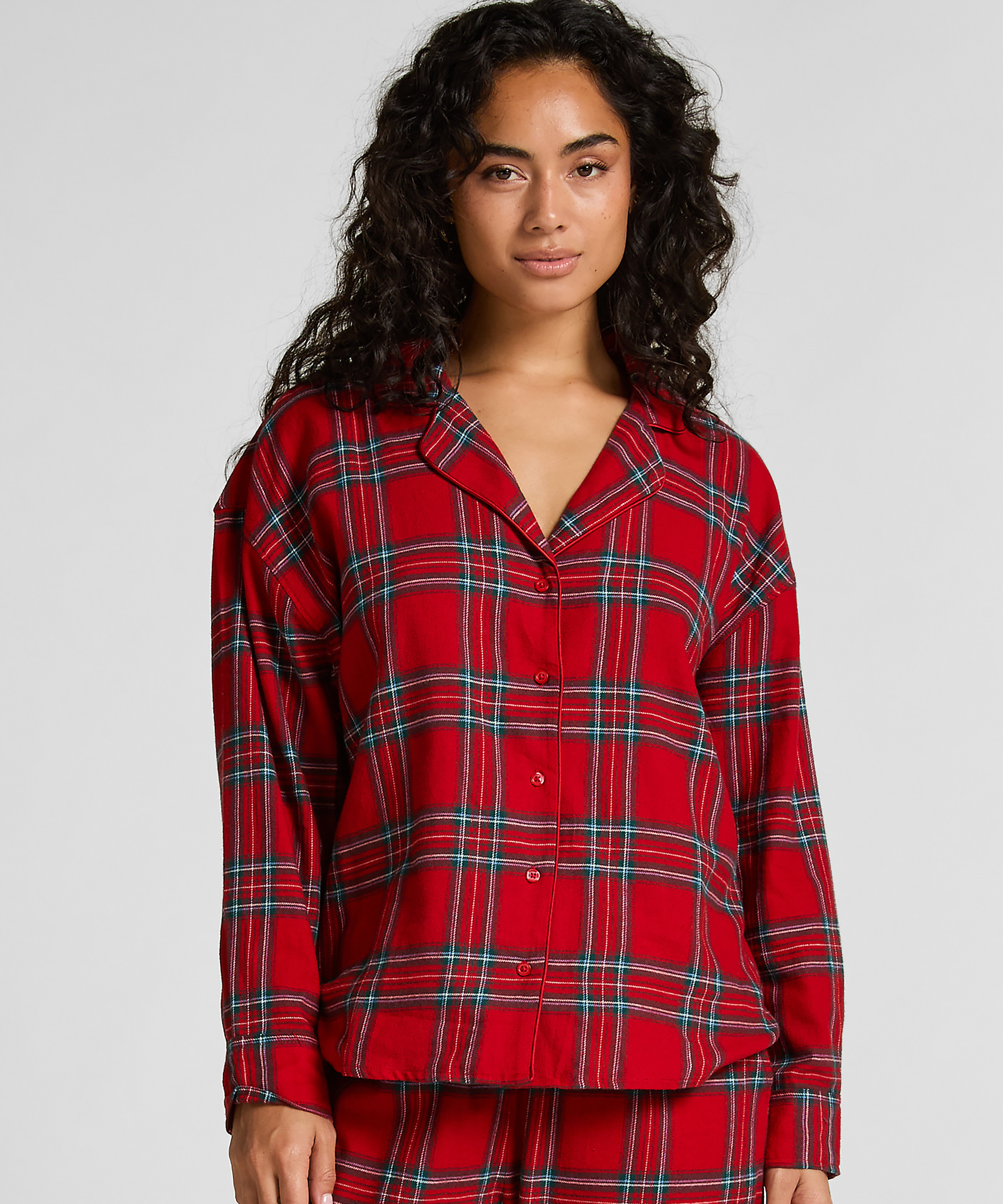 Pyjamatop Flannel, Rood, main