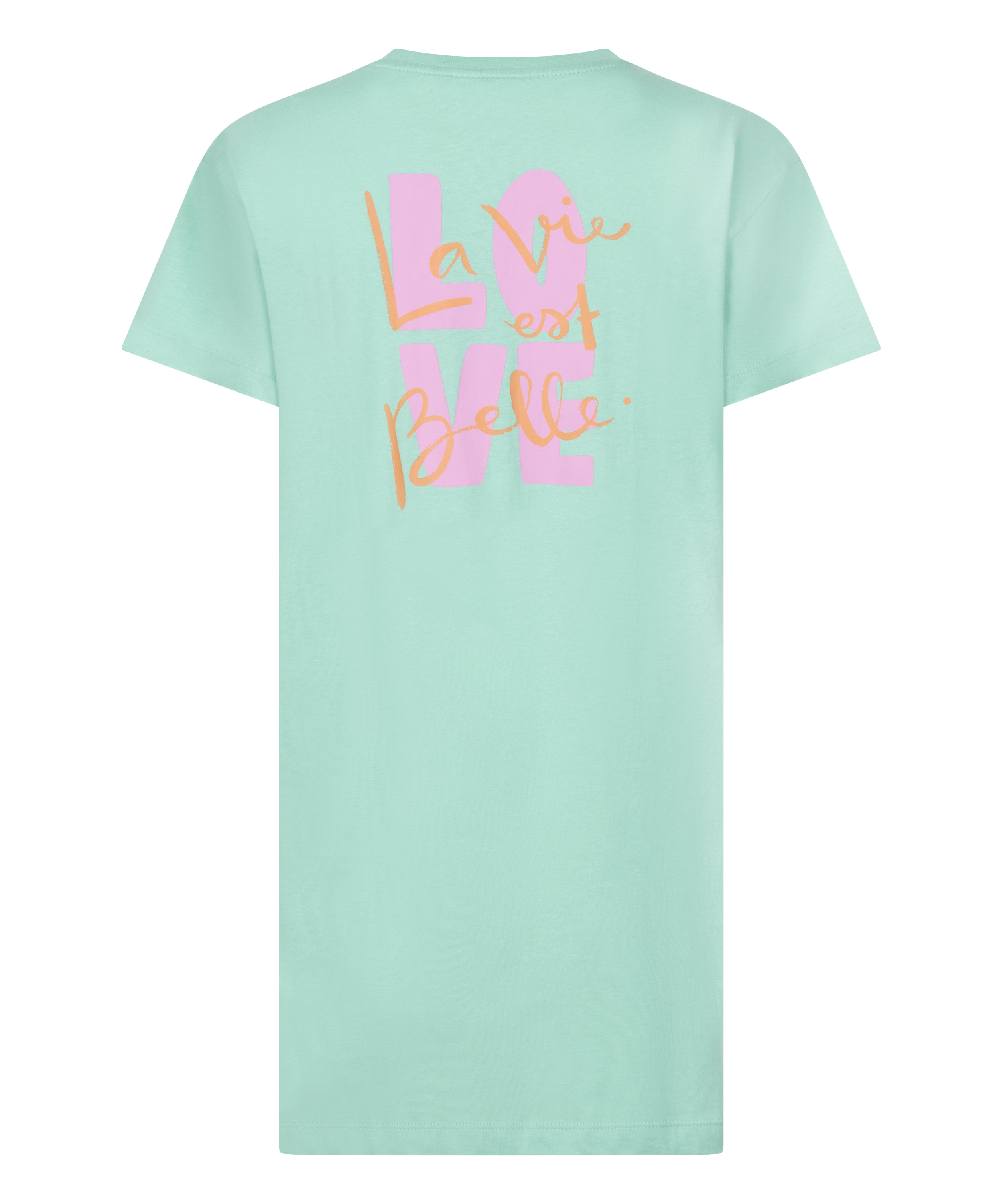 Nachthemd ronde hals, Groen, main