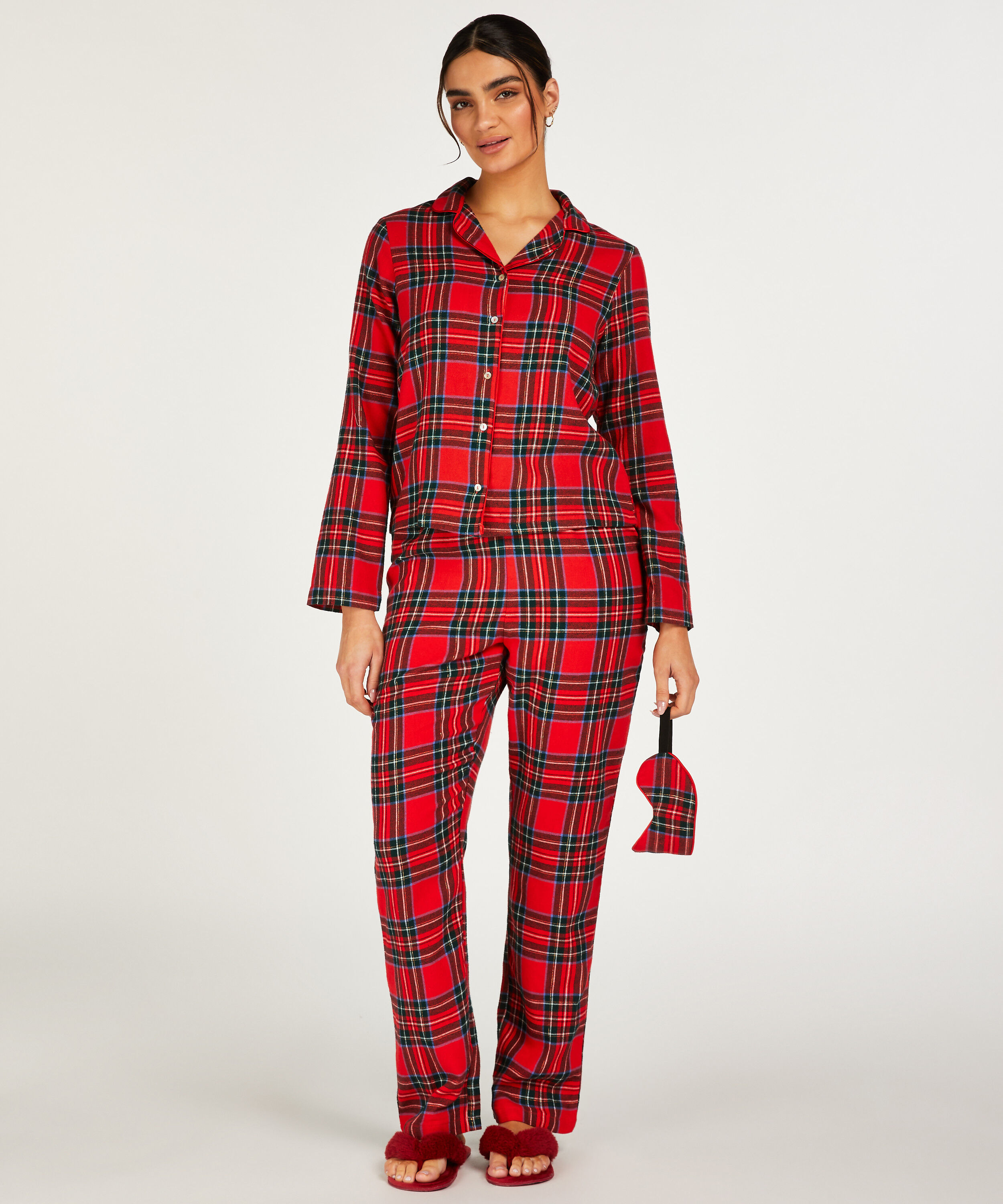 Pyjama Check Twill, Rouge