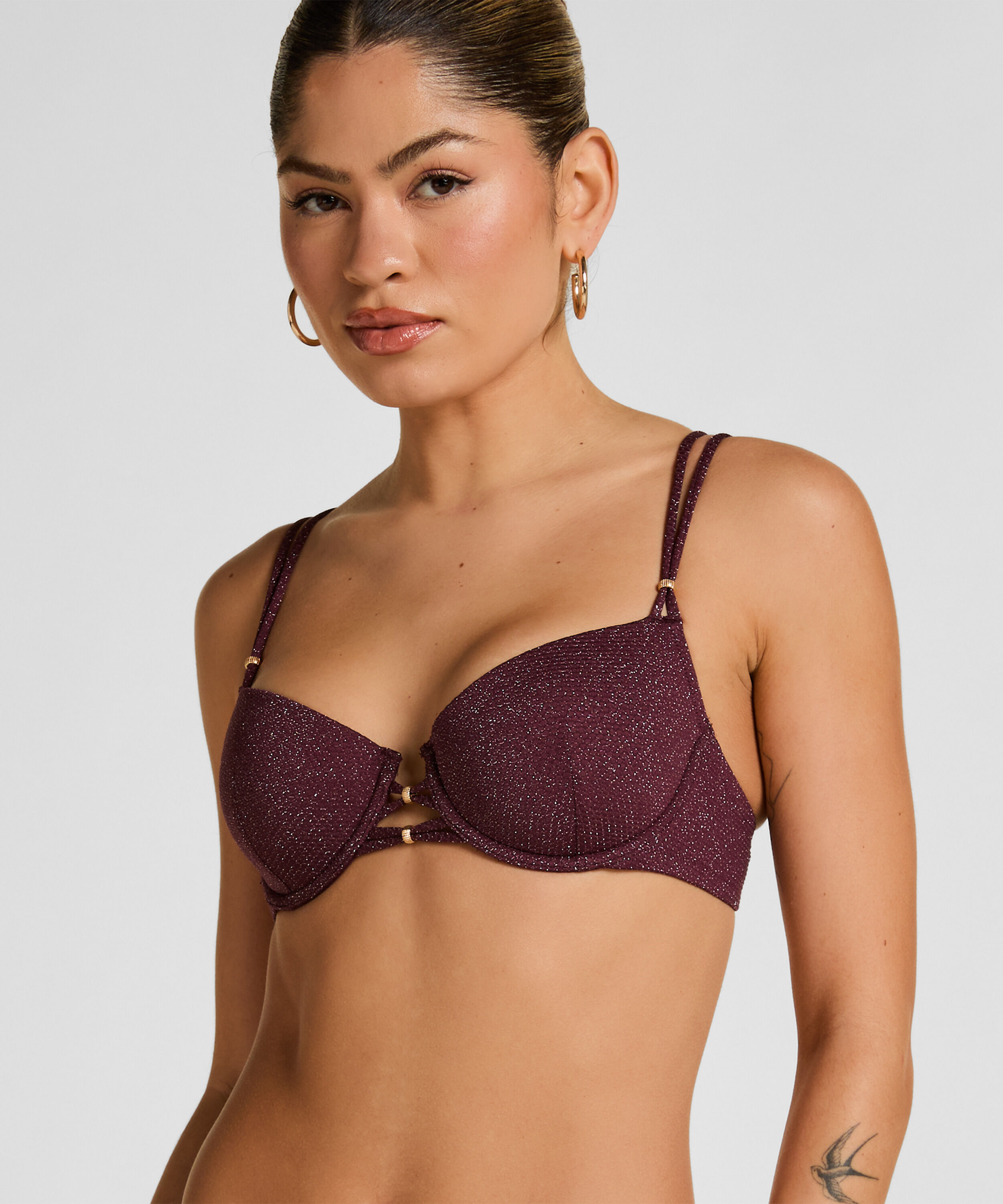 Haut de Bikini Armaturé Rembourré Panama, Pourpre Haut de Bikini Armaturé Rembourré Panama, Pourpre