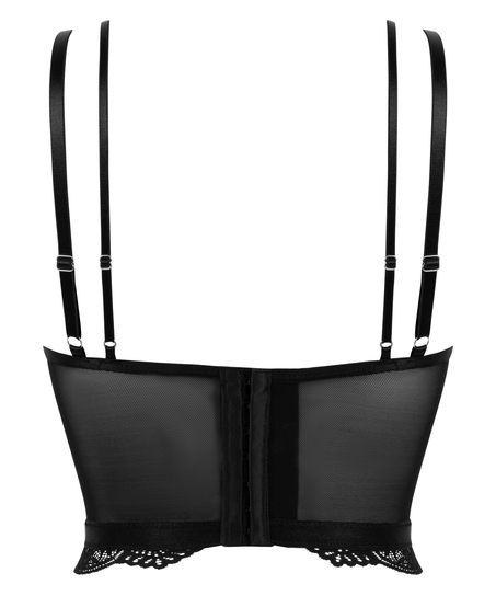 Soutien-gorge à armatures préformé push-up et longline Coco, Noir