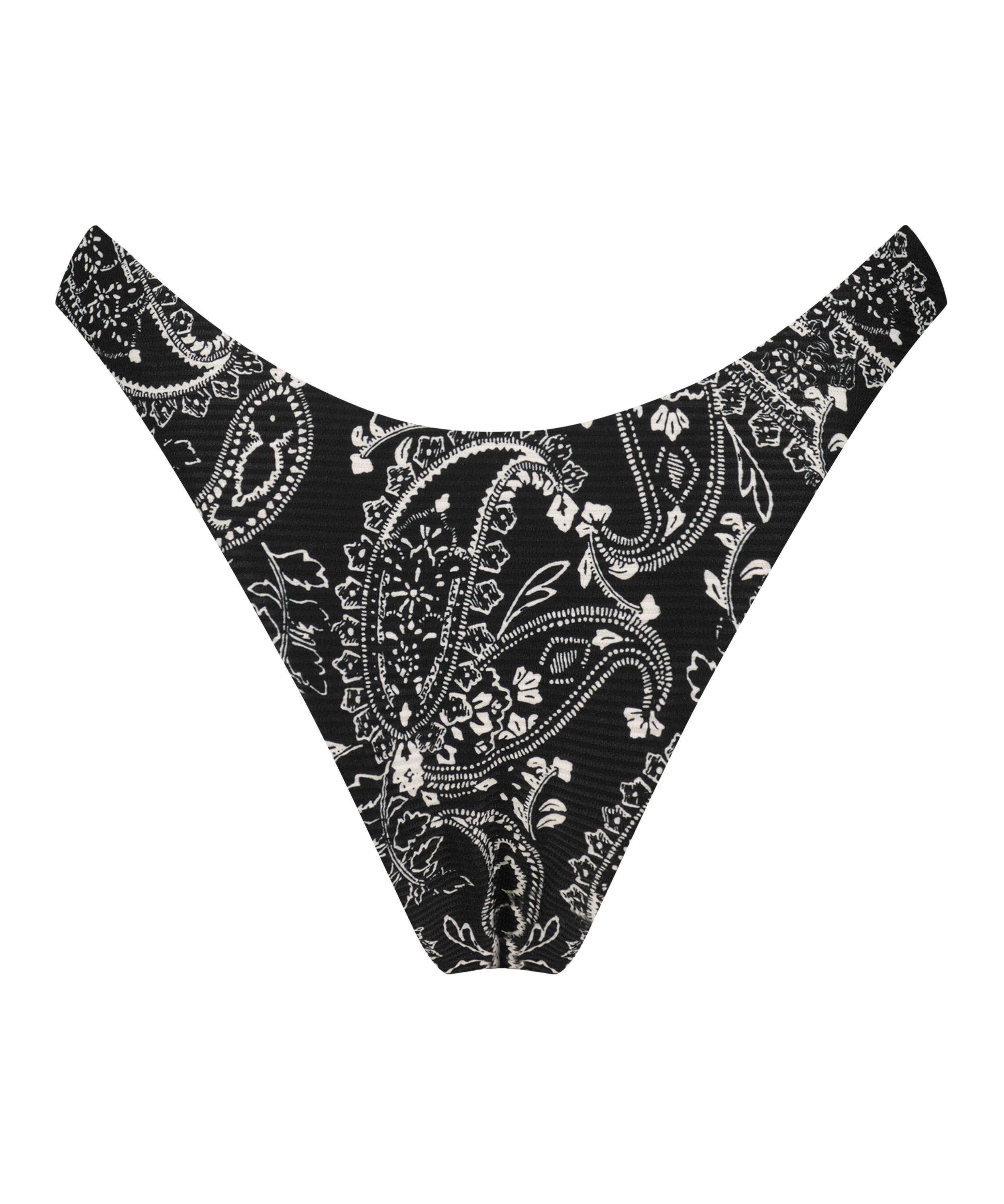 Bas de br&eacute;silien bikini &eacute;chancr&eacute; Paisley, Noir, main
