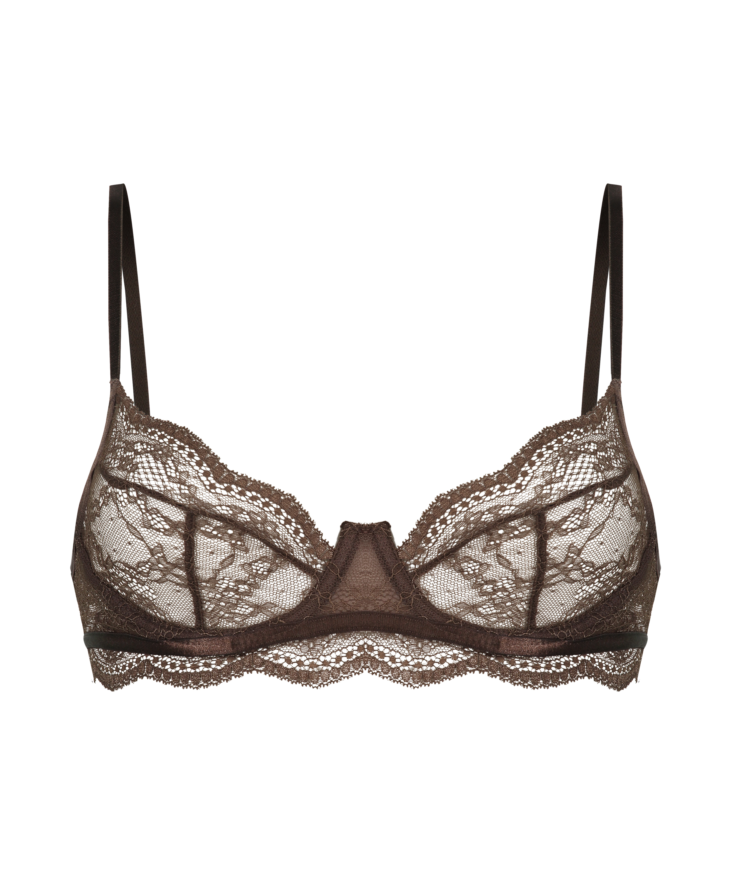Soutien-gorge non-rembourr&eacute; &agrave; armatures Isabelle, Brun, main