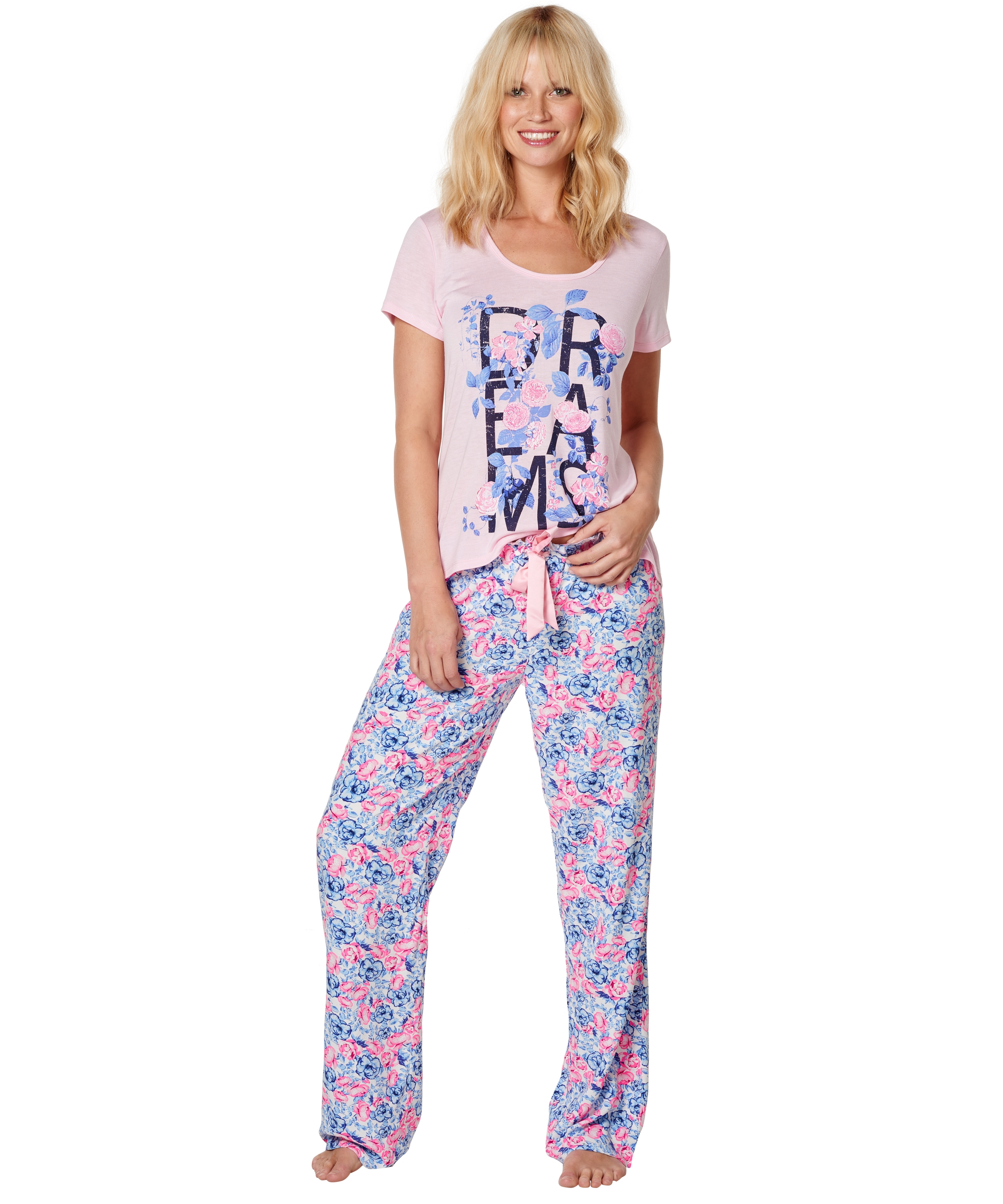 Pyjama pants Fem pants Flower, Blauw, main