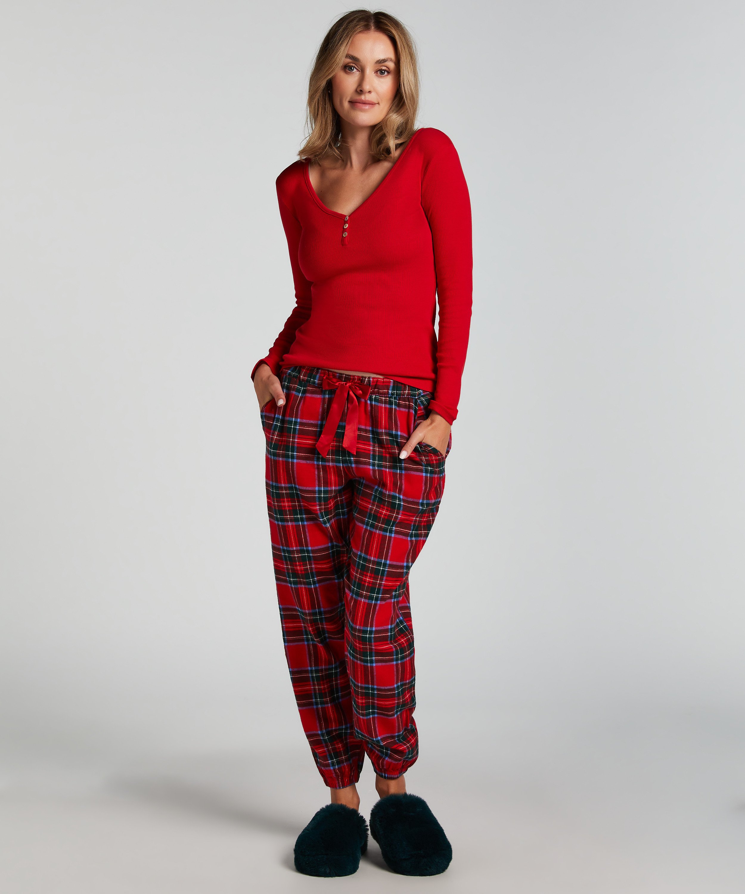 Ensemble pyjama Flannel, Rouge, main