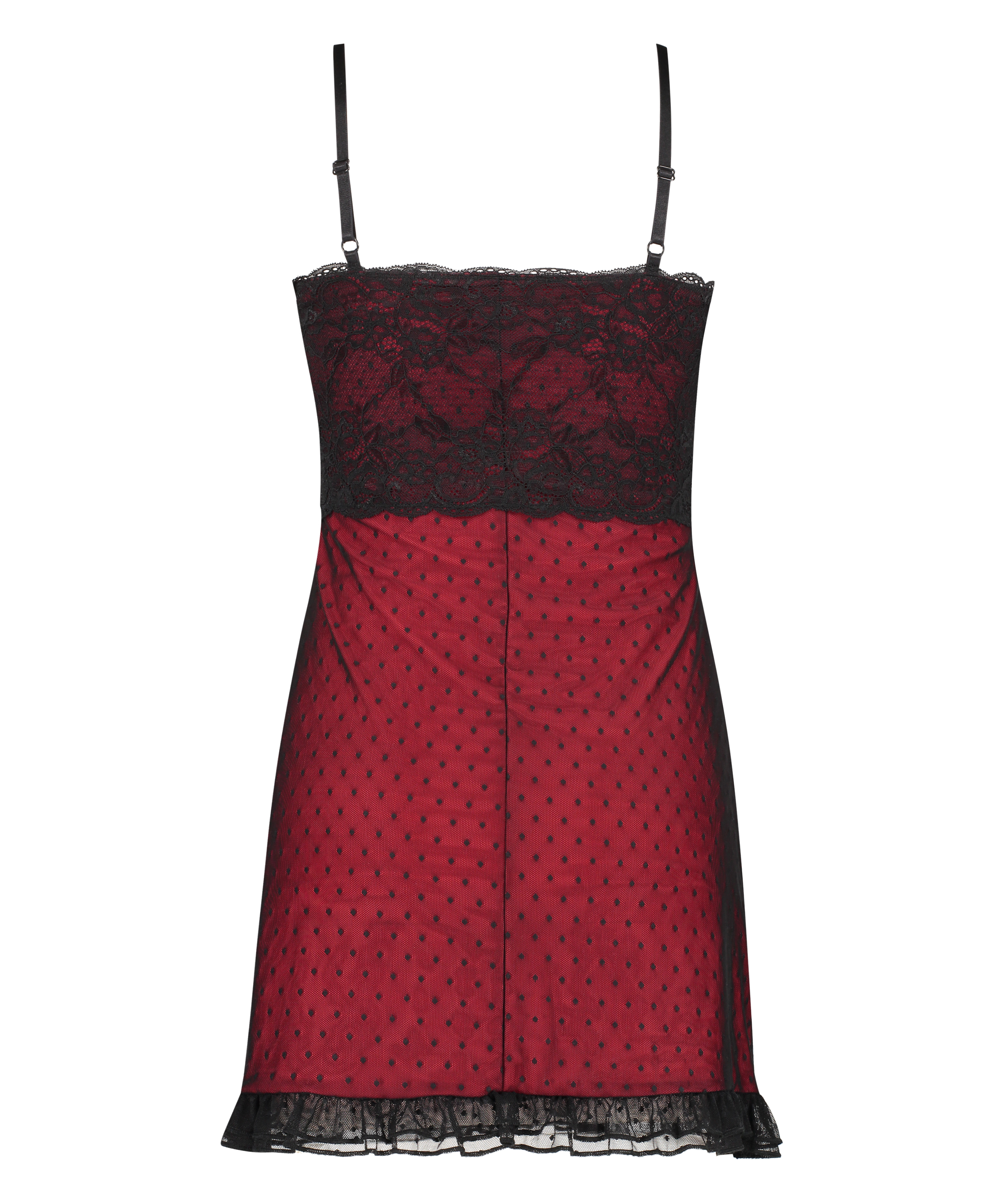 Slipdress Bandeau, Rood, main