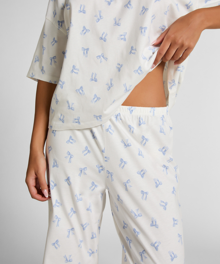 Pyjamaset Katoen Jersey Lang, Wit