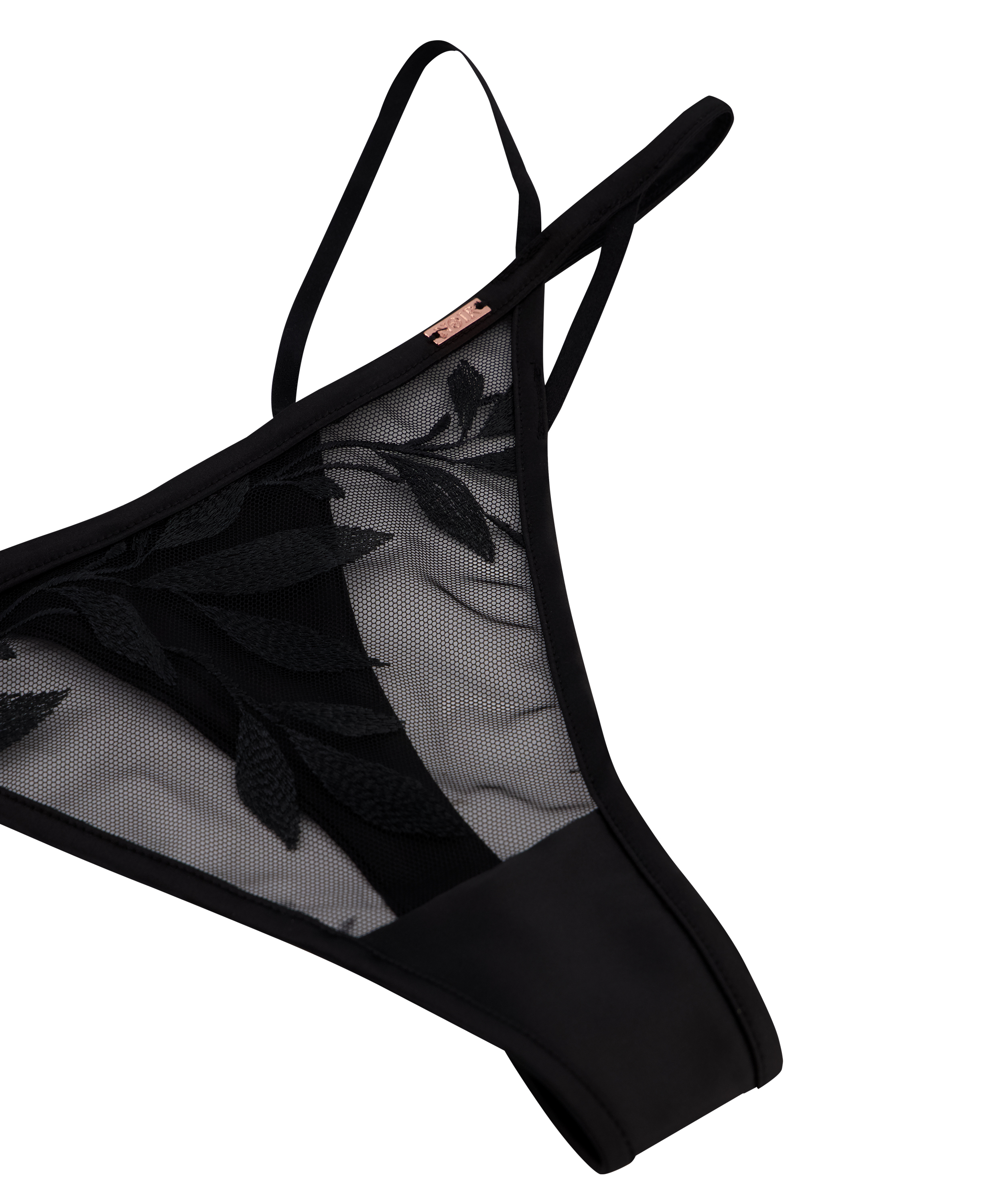 String taille haute Domenica, Noir, main