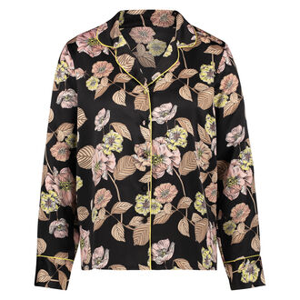 Pyjamatop Satin Emily, Zwart