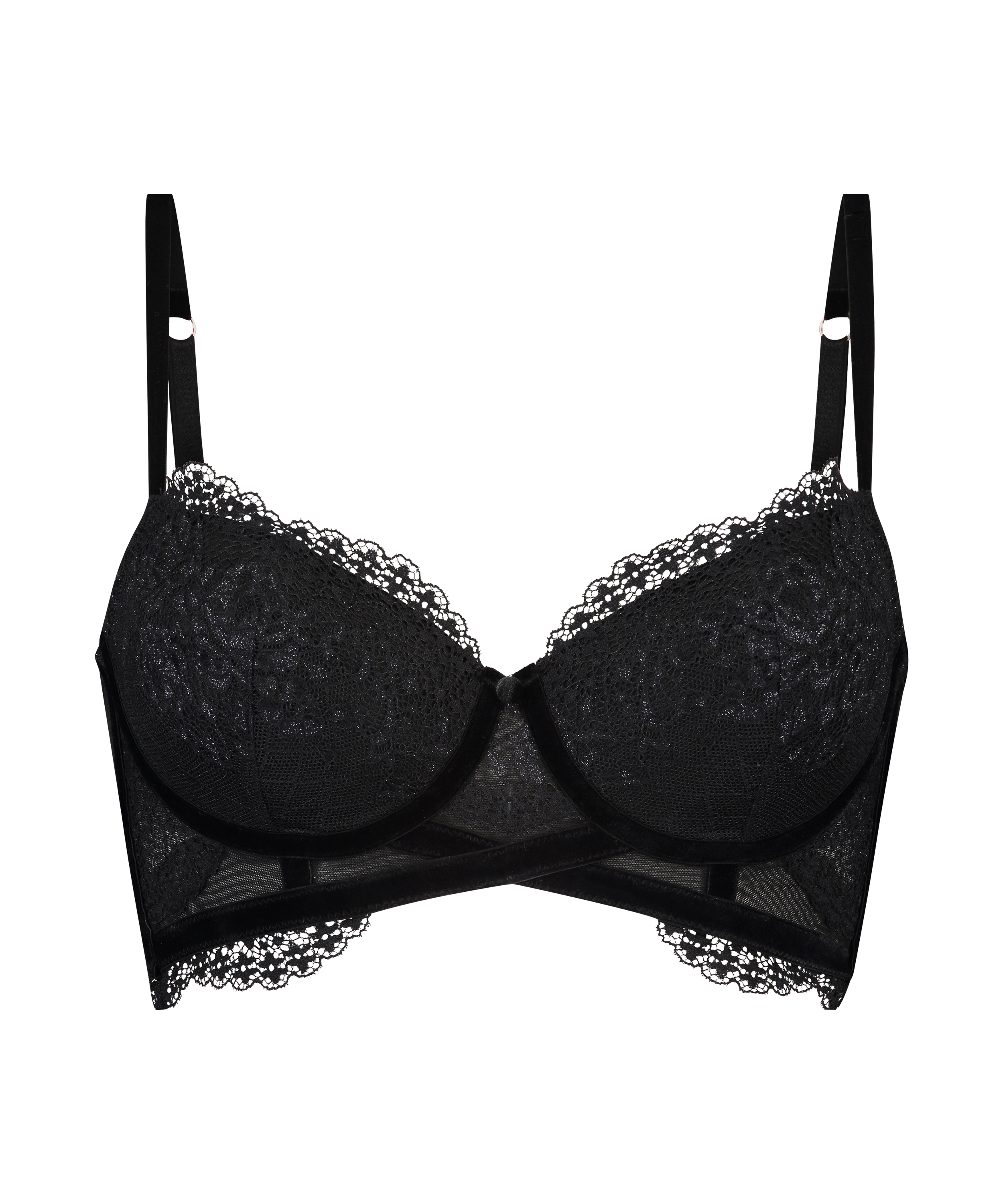 Soutien-gorge long rembourr&eacute; &agrave; armatures Raine, Noir, main
