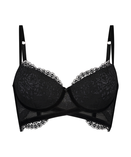 Soutien-gorge long rembourr&eacute; &agrave; armatures Raine, Noir