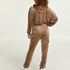 Jumpsuit Hoodie Velours, Bruin