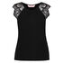 Singlet Lace Jersey, Zwart