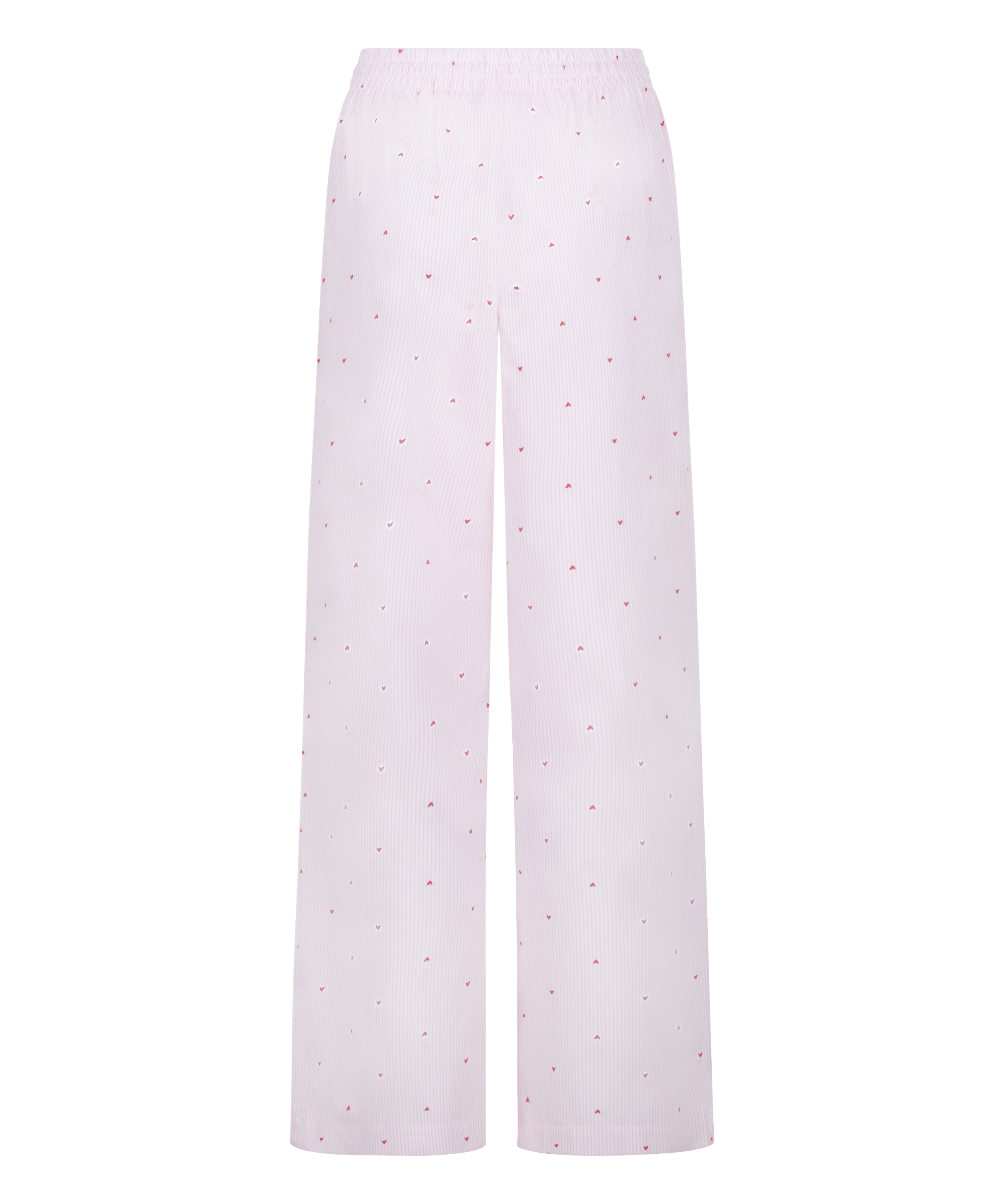 Gestreepte katoenen broek met Hartjes, Wit, main