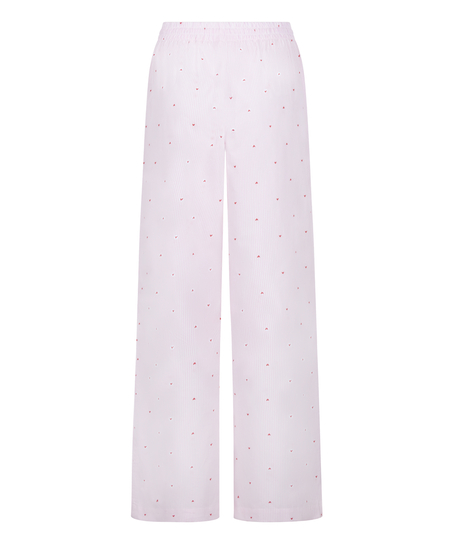 Gestreepte katoenen broek met Hartjes, Wit