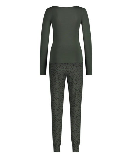Pyjama set Leopard, Groen