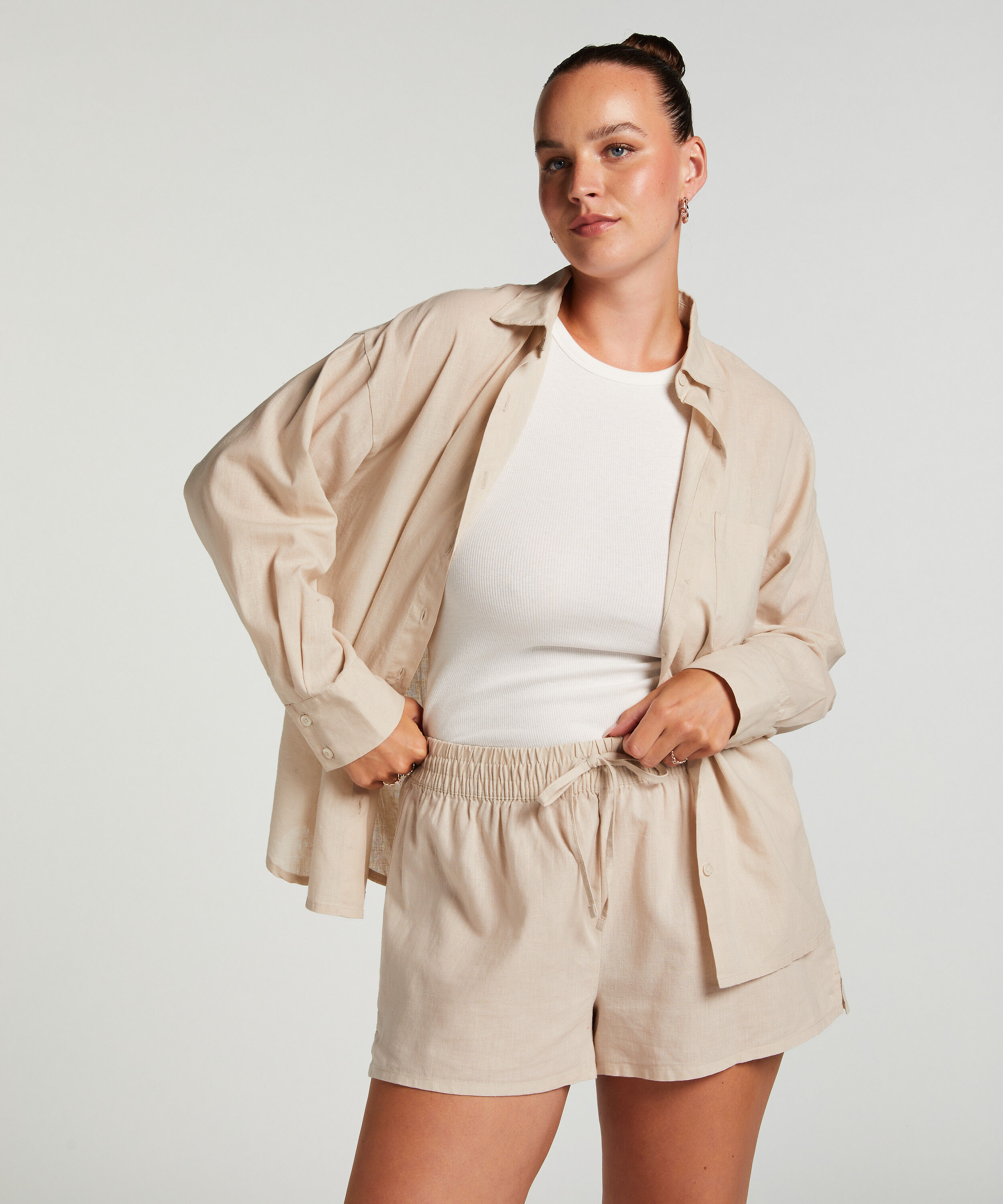 Shorts de pyjama Lin, Beige