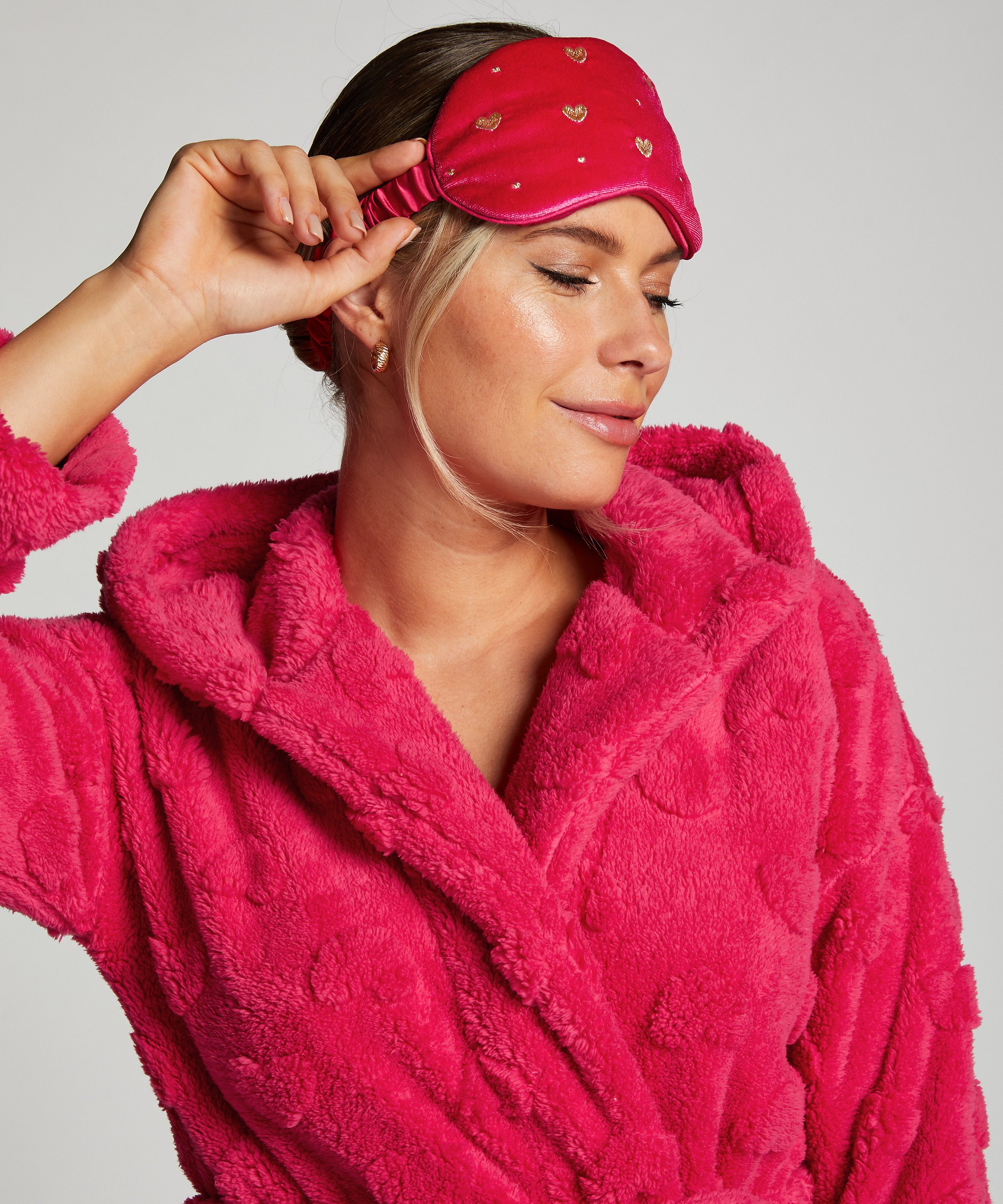 Masque de nuit Velours, Rose, main