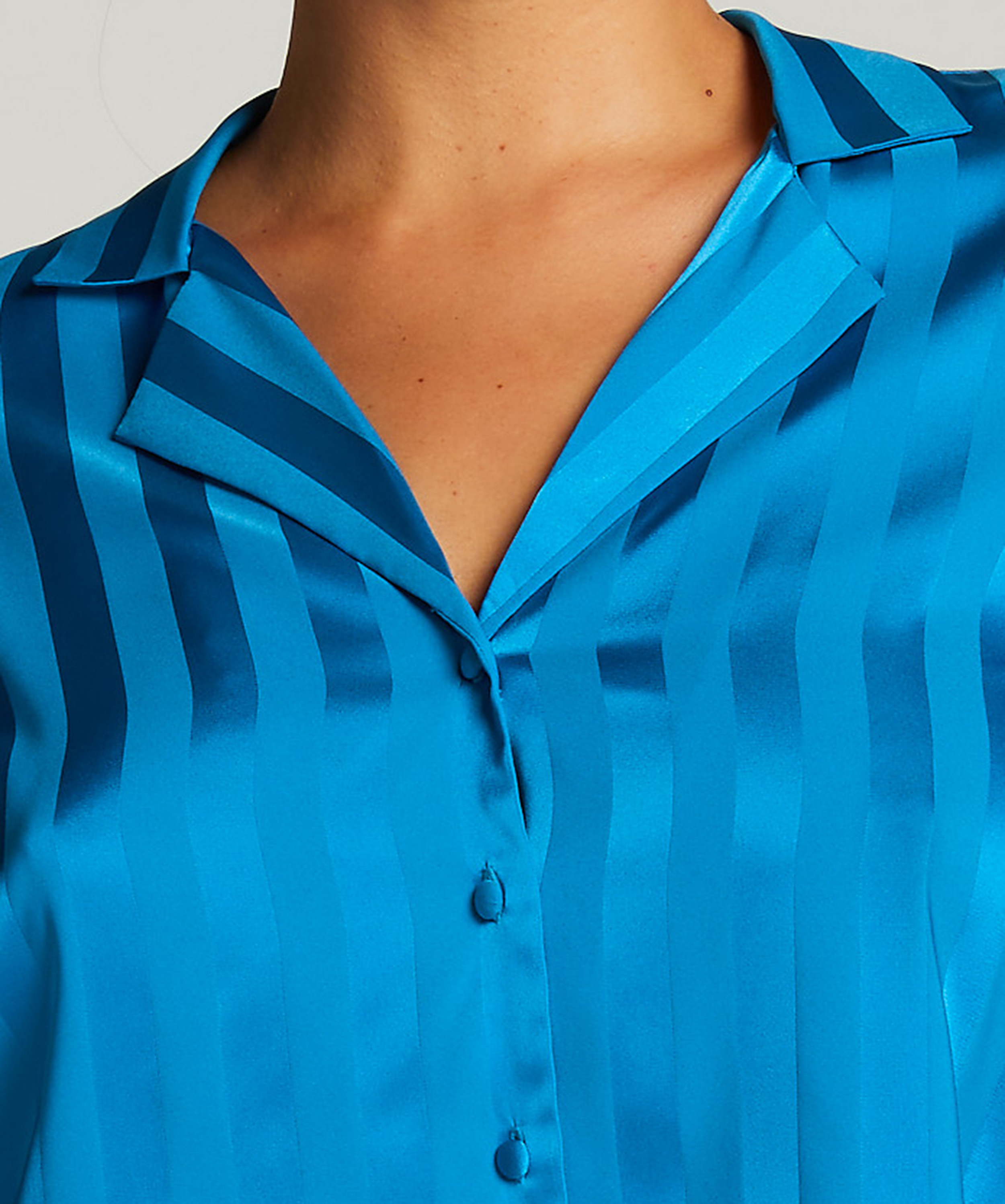 Jacket lange mouwen Satijn, Blauw, main