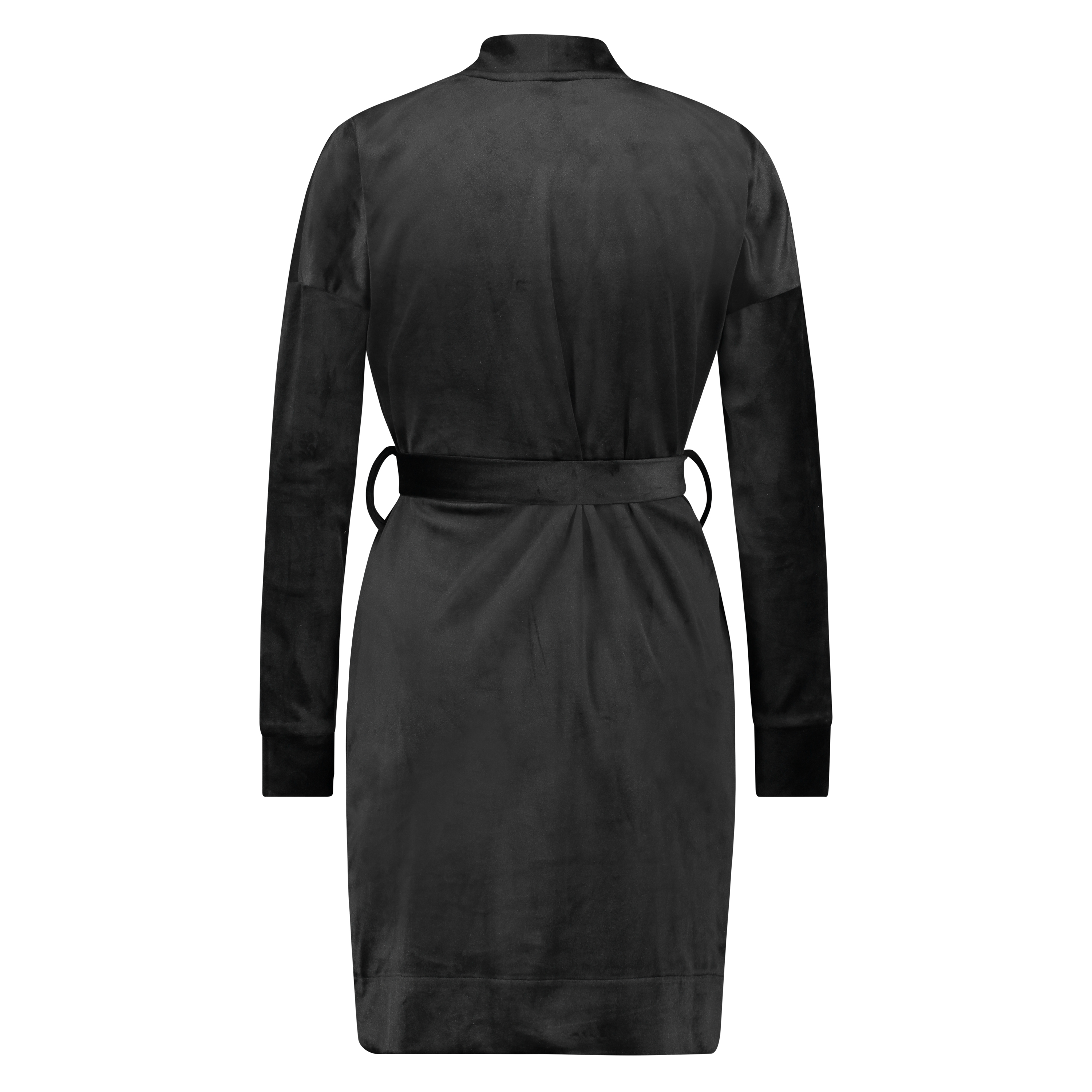 Badjas Velours, Zwart, main