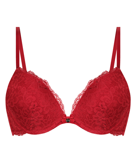 Soutien-gorge &agrave; armatures pr&eacute;form&eacute; push-up Marine, Rouge