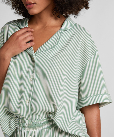 Veste tiss&eacute;e &agrave; manches courtes, Vert