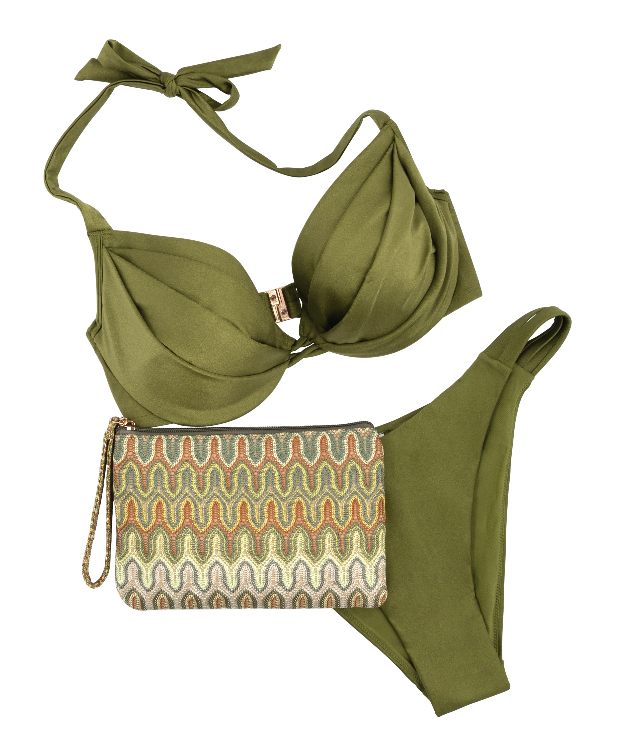 Bikini clutch Cali, Groen, main