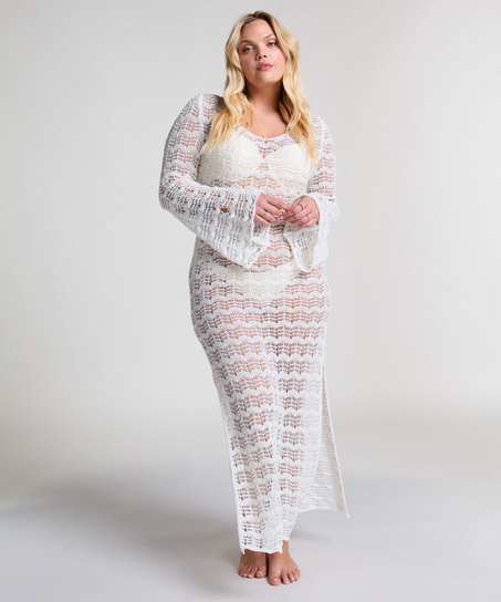 Robe maxi en crochet, Blanc