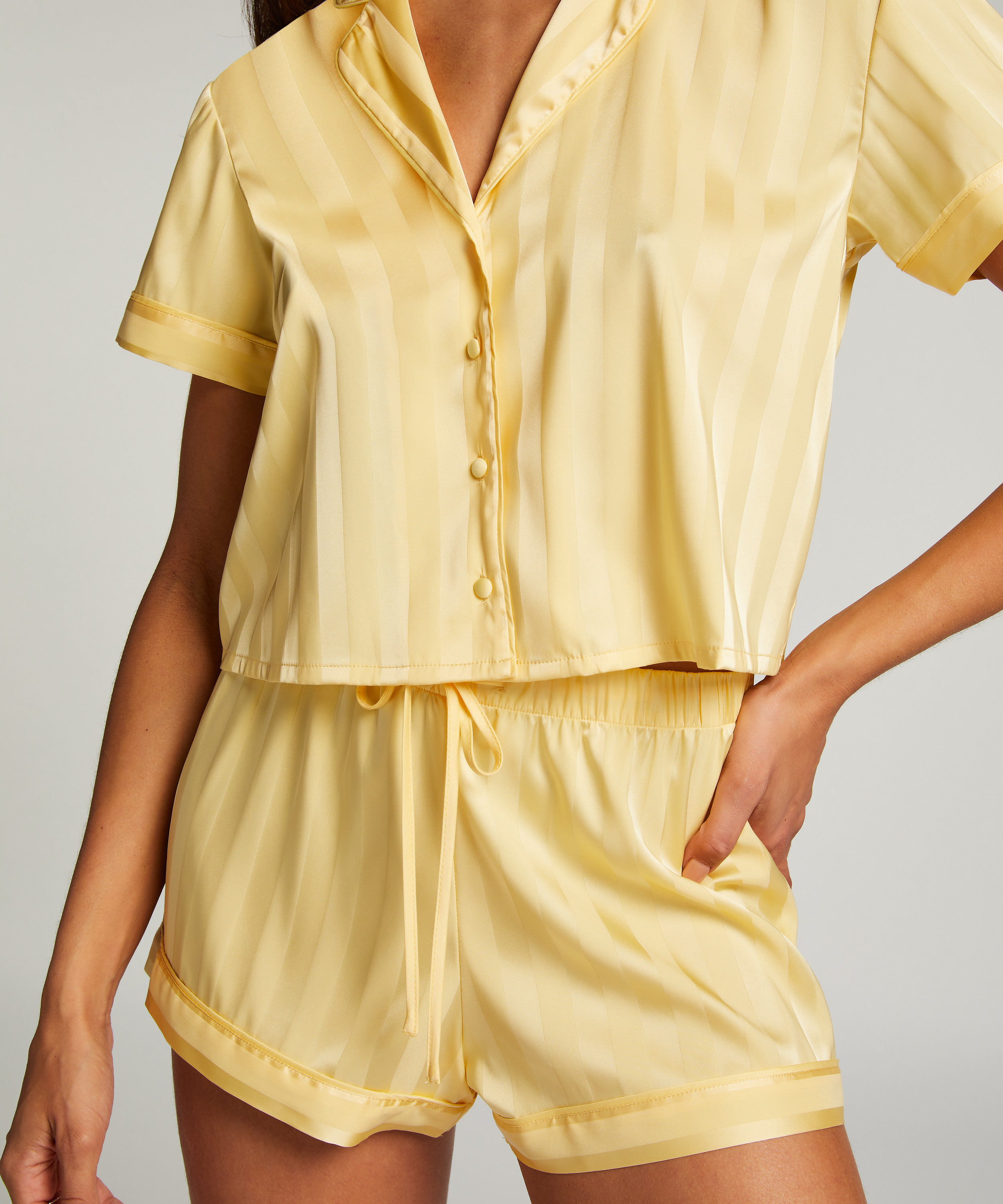 Pyjamaset Satin, Geel, main