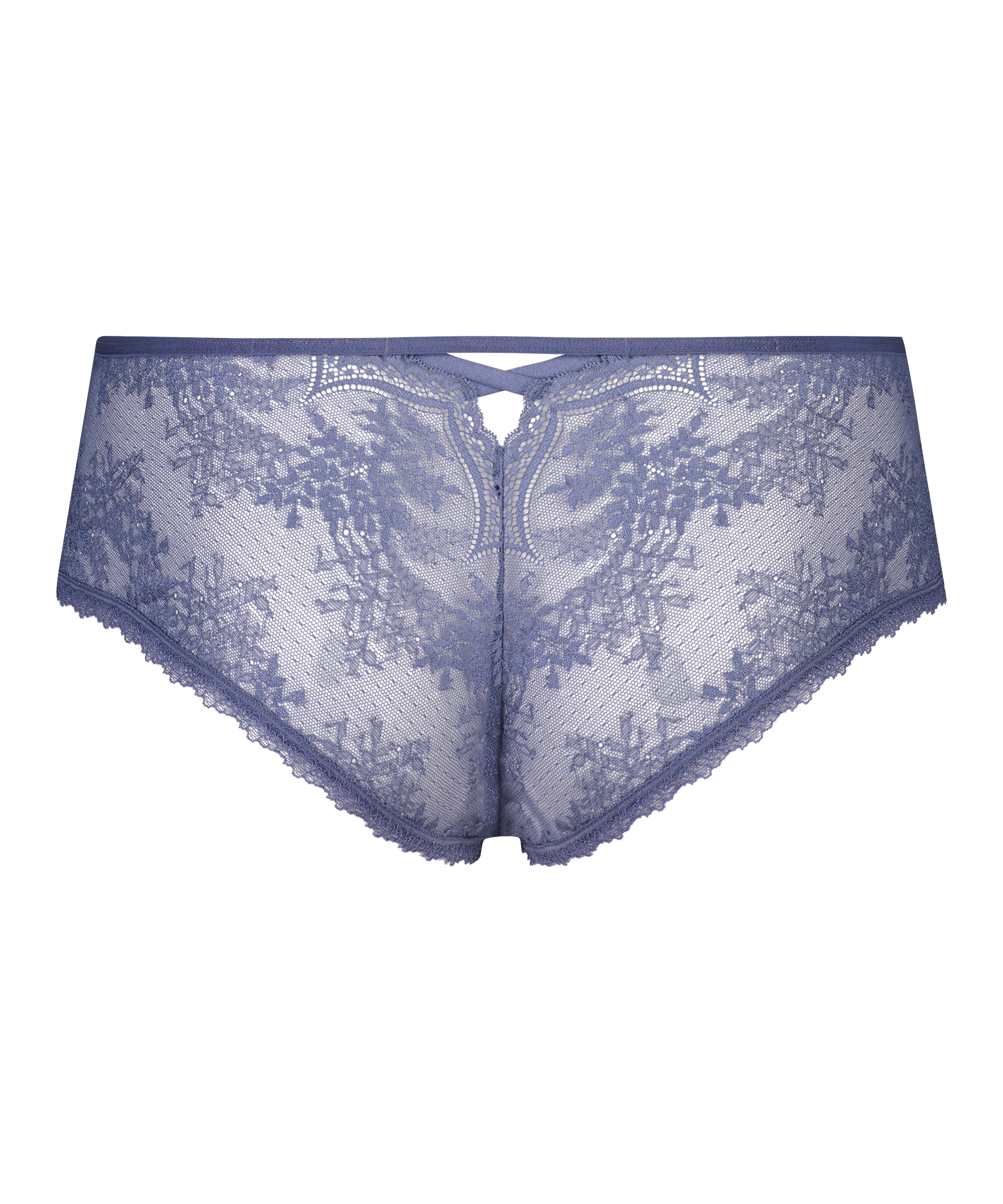 Slip brésilien Lacey Curvy, Bleu, main