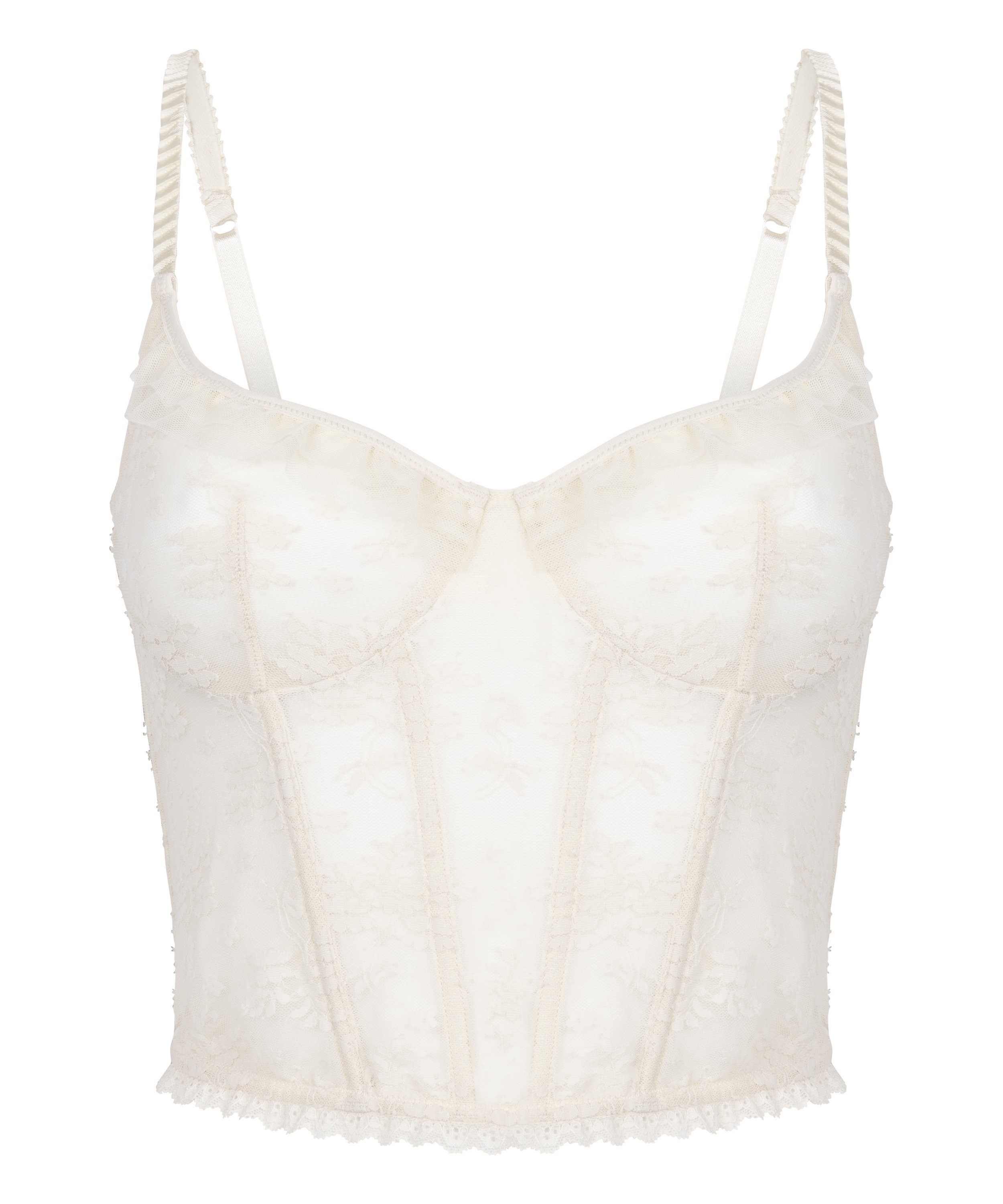 Soutien-gorge &agrave; armatures non rembourr&eacute; longline Darcy, Blanc, main