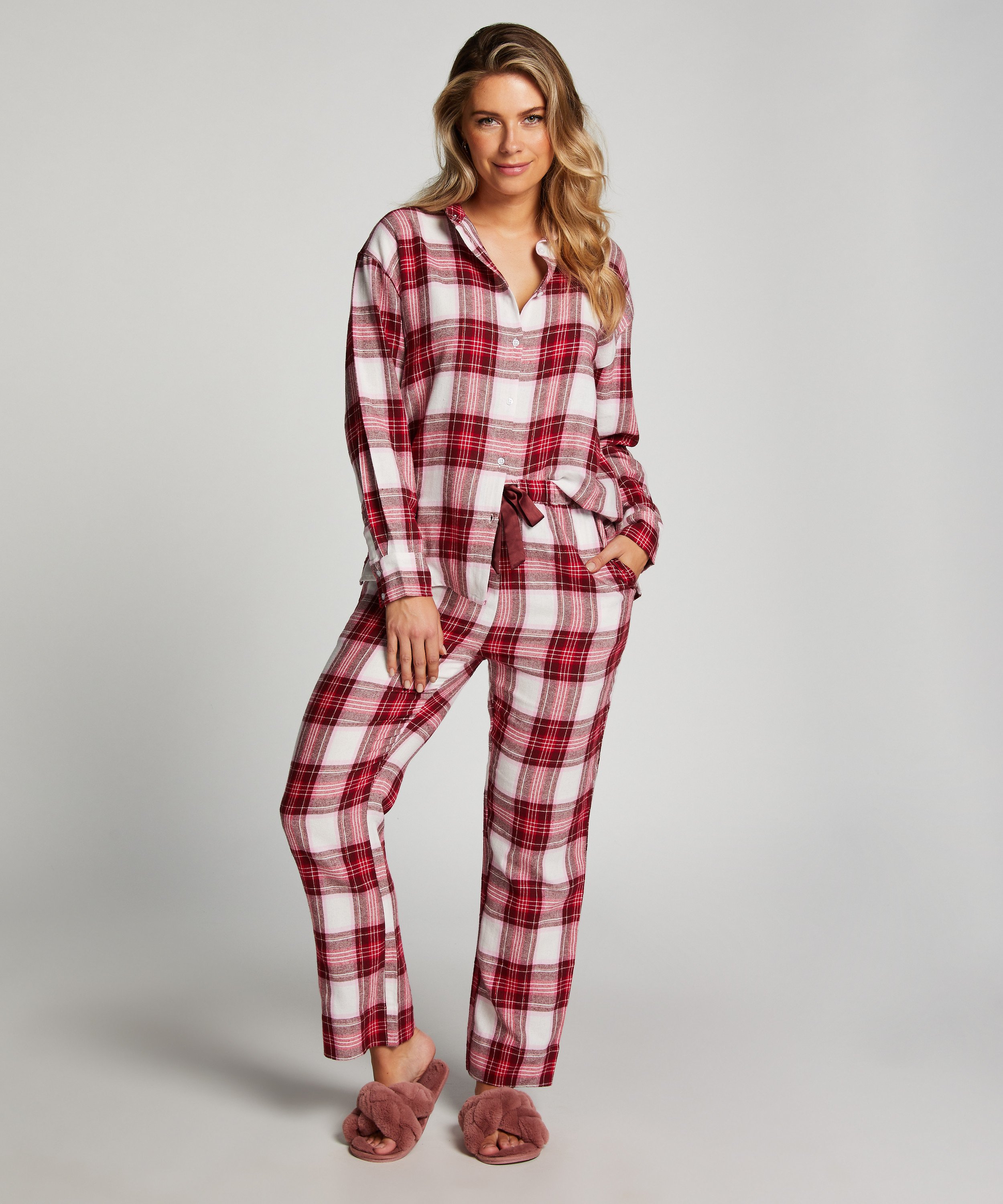 Pantalon de Pyjama Flanel, Rose, main
