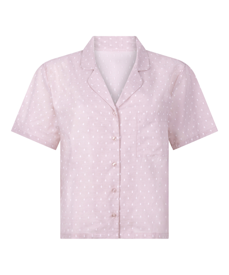 katoenen pyjama top, Roze
