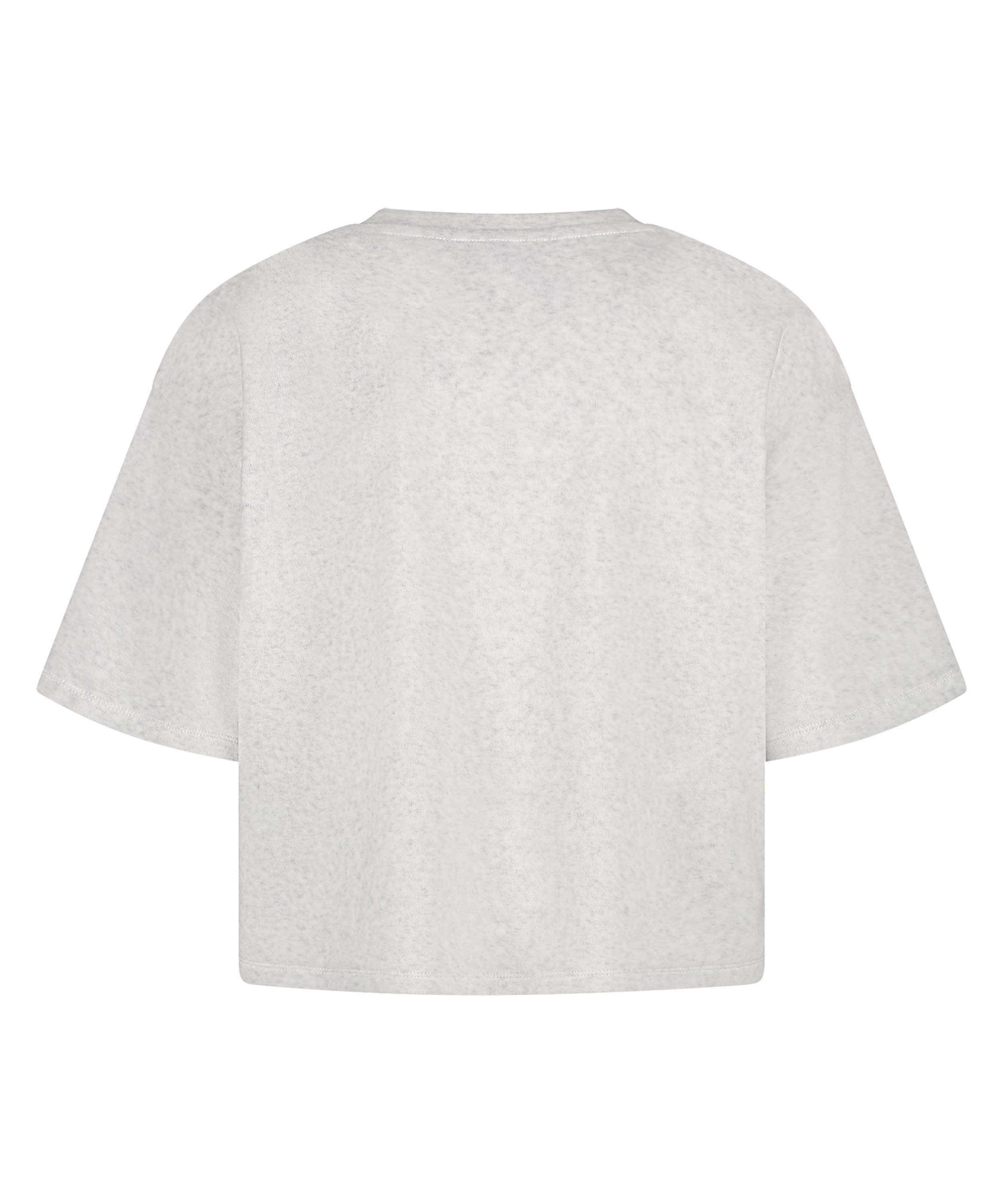 Top korte mouwen Velours, Grijs, main