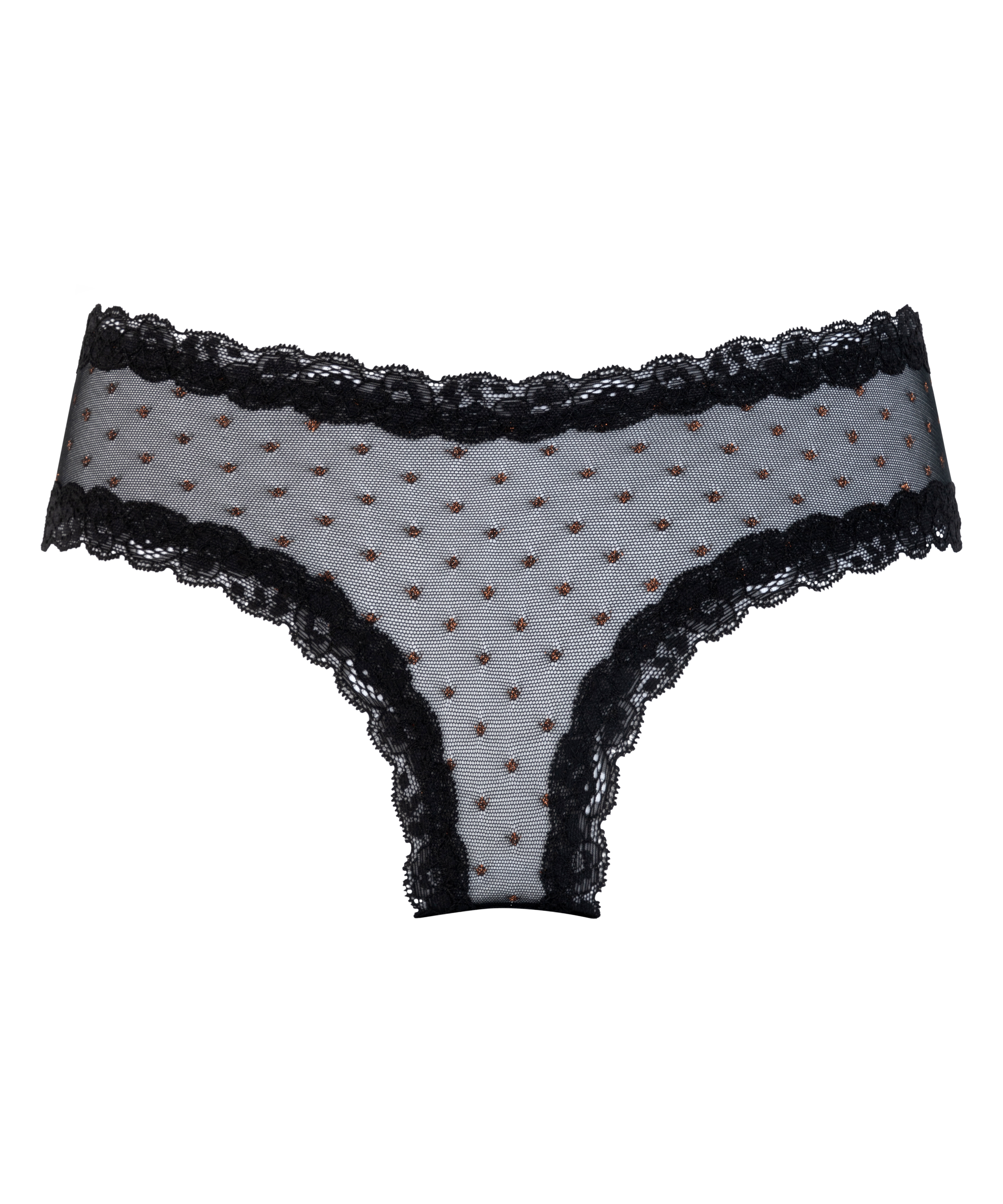 Slip br&eacute;silien V-shape mesh, Noir, main