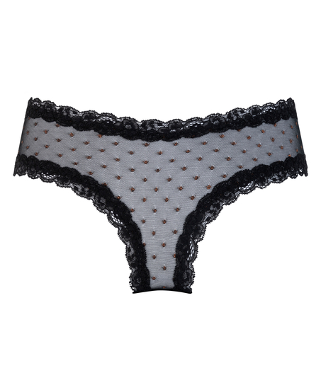 Slip br&eacute;silien V-shape mesh, Noir