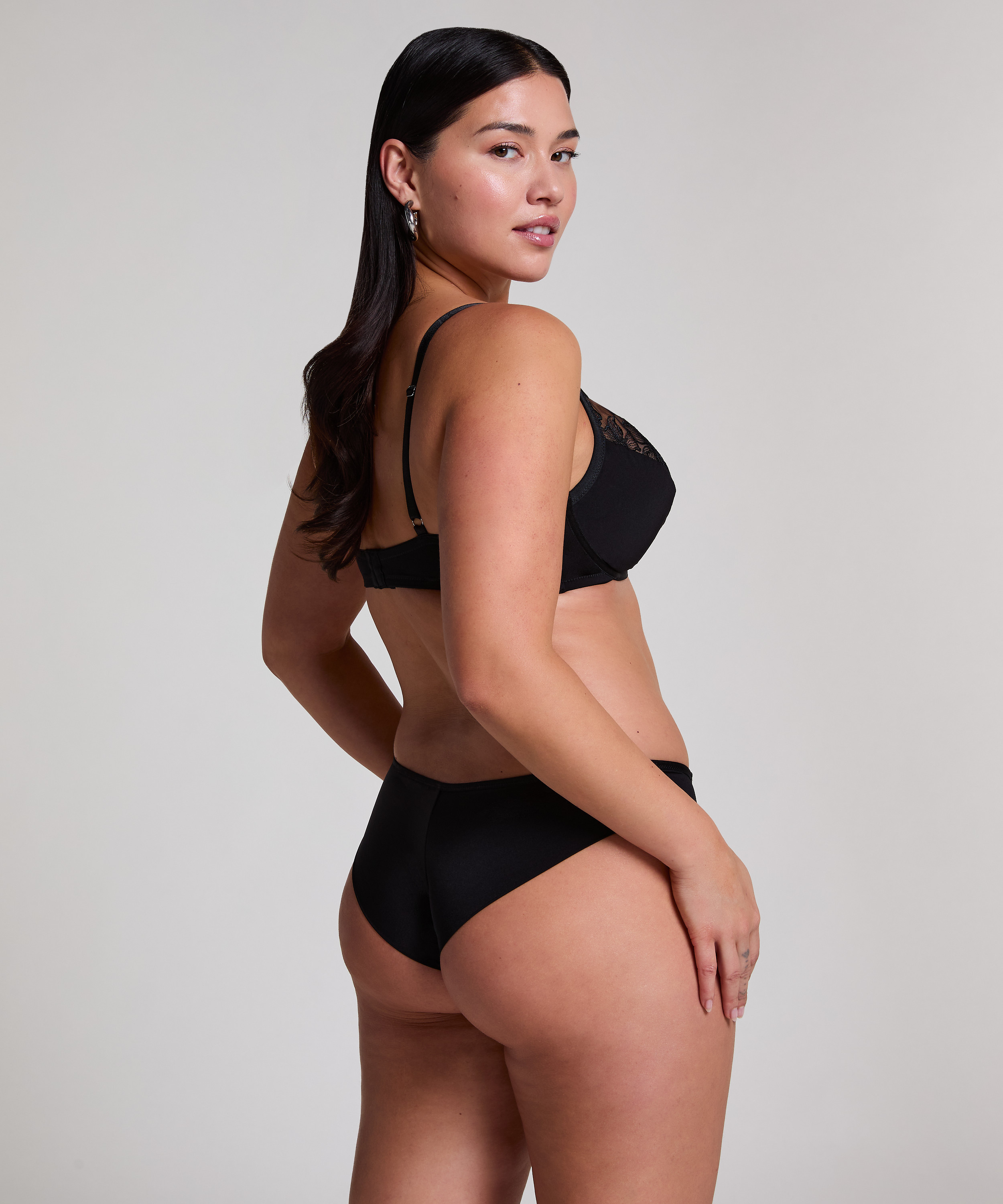 Slip br&eacute;silien Jemima, Noir, main