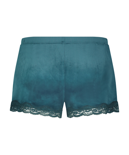Shorts Velours Lace, Blauw