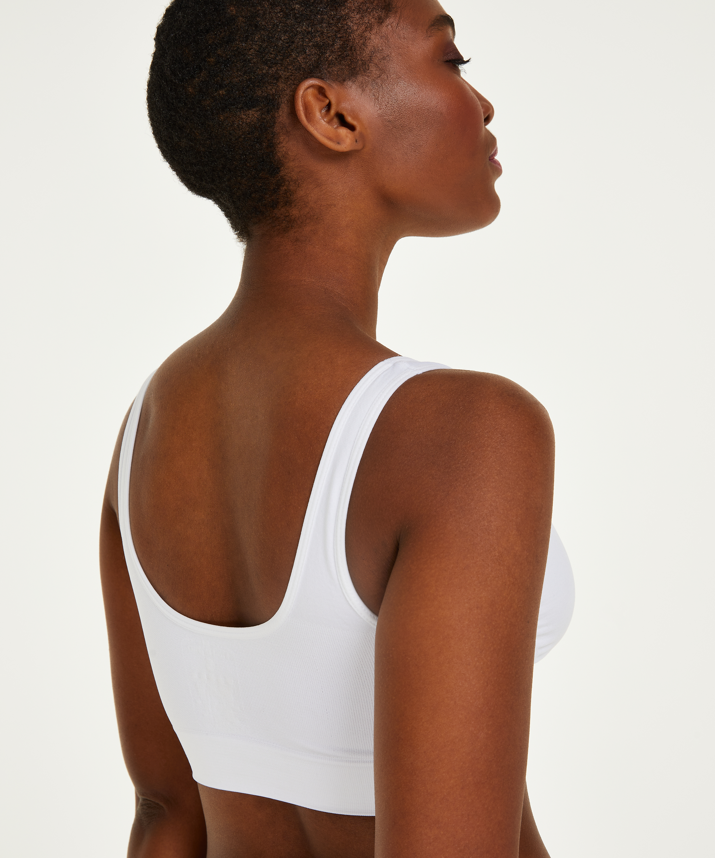 Top basic sans coutures, Blanc, main