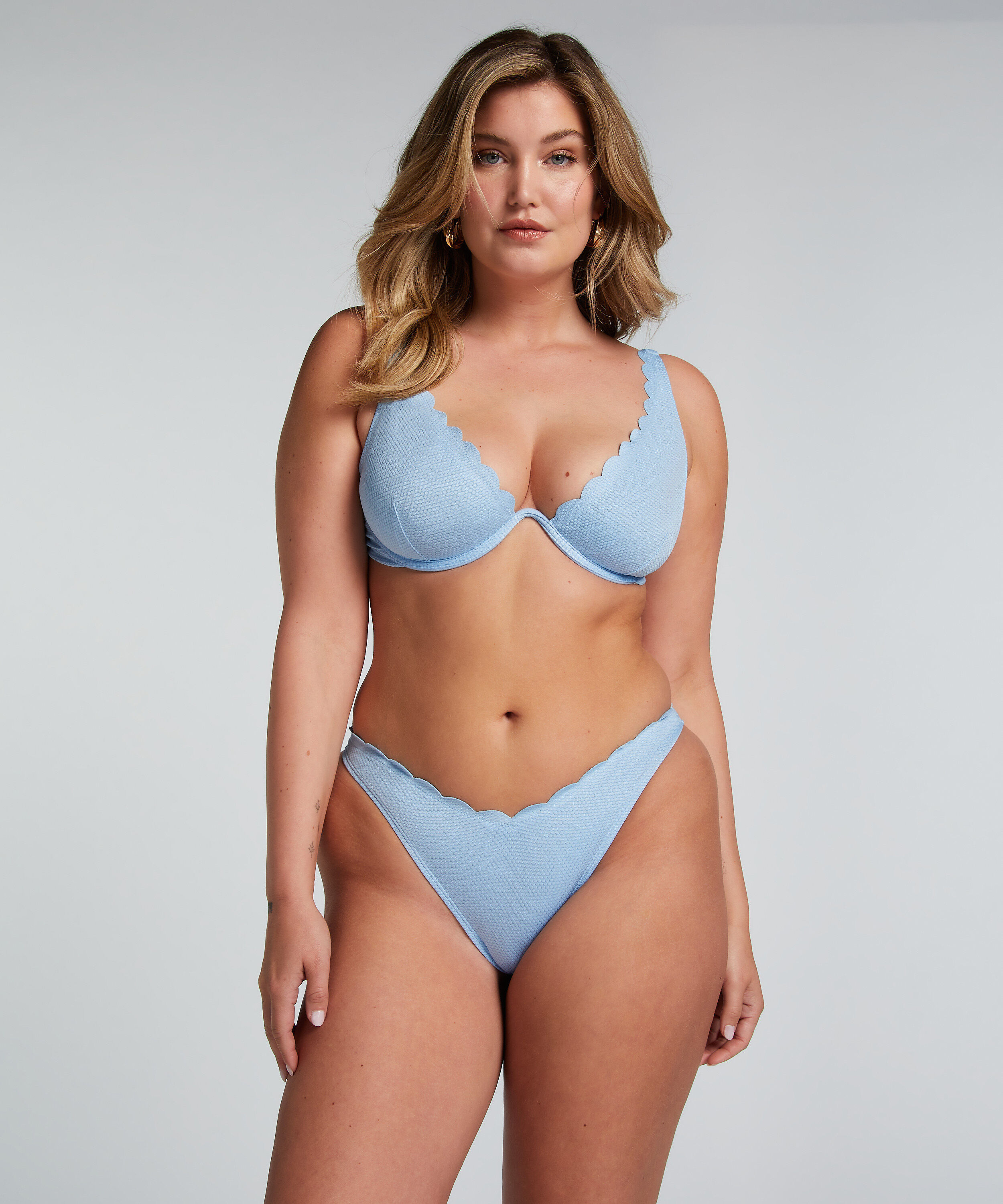 Slip de Bikini &Eacute;chancr&eacute;s Scallop, Bleu