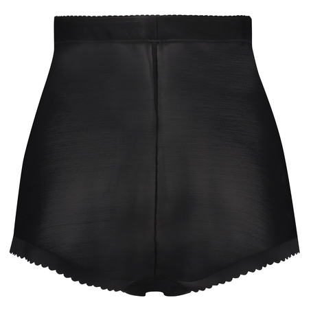 Culotte taille haute avec gaine sculptante en dentelle scuba - Level 3, Noir