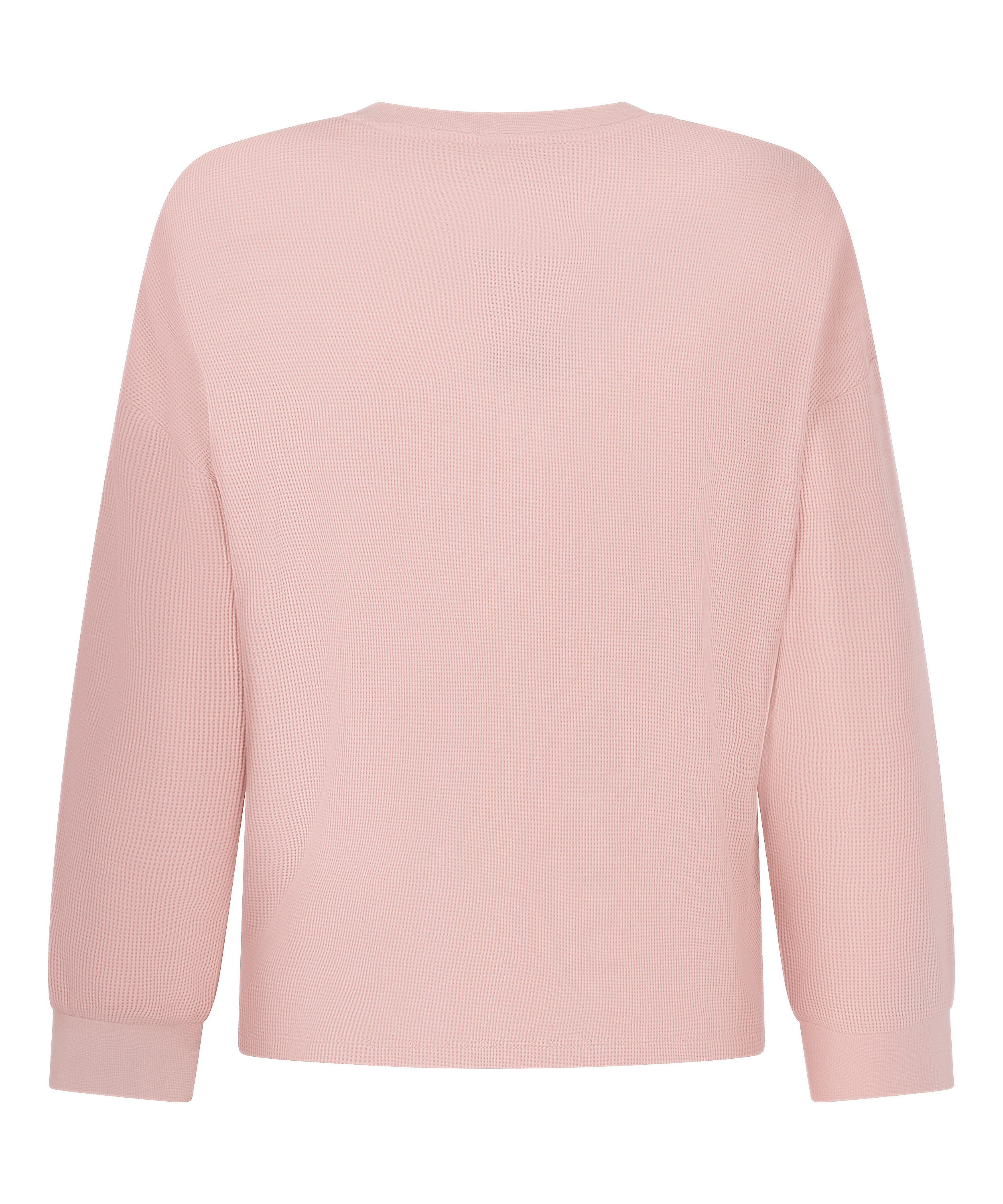 Top van wafelstof Henley, Roze, main
