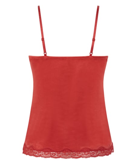 Cami top Velours Lace, Rood