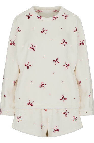 Hunkemöller Pyjamaset Fleece Wit, foto 3