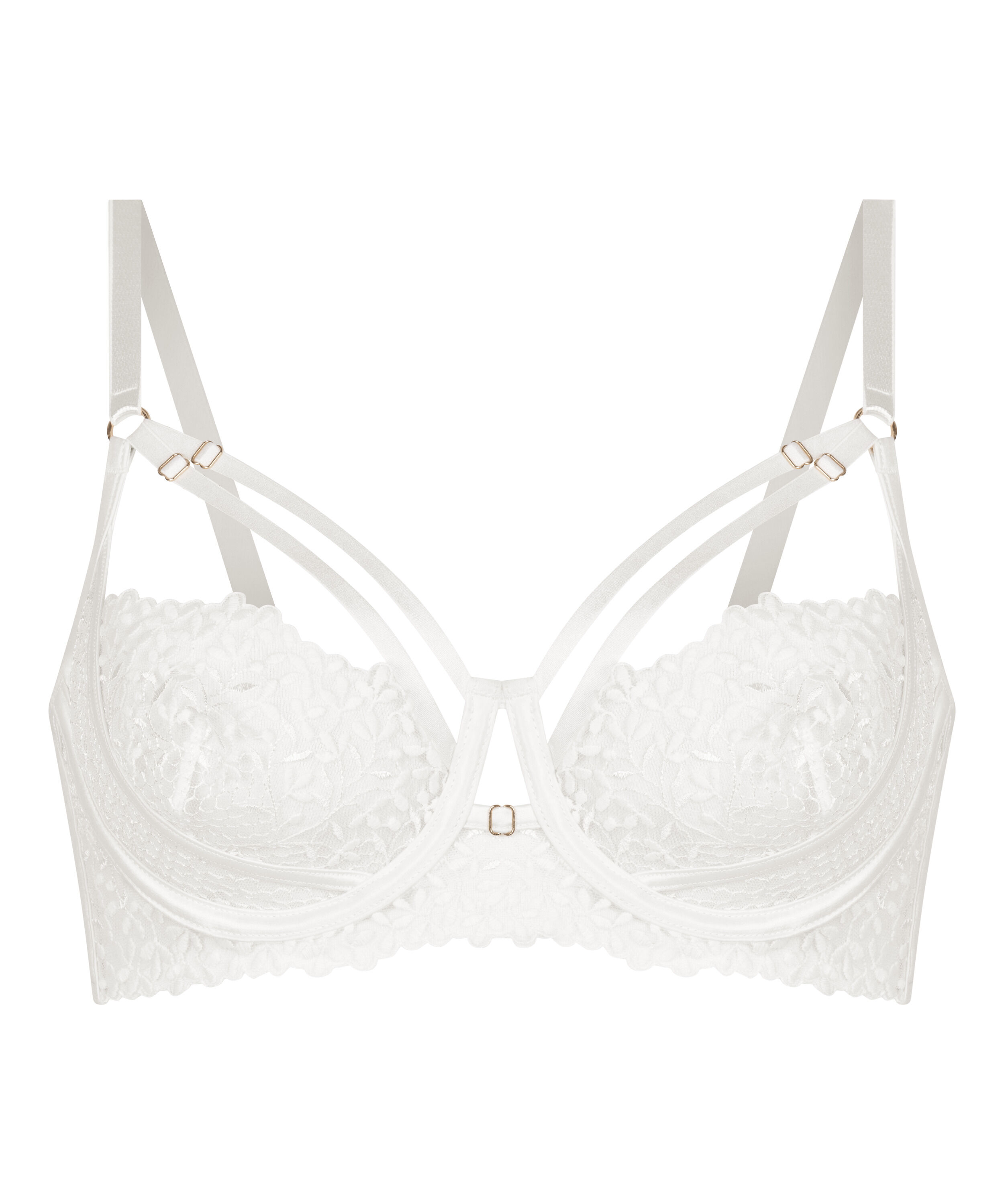 Soutien-Gorge Longline Kristina Armatur&eacute; Sans Rembourrage, Blanc