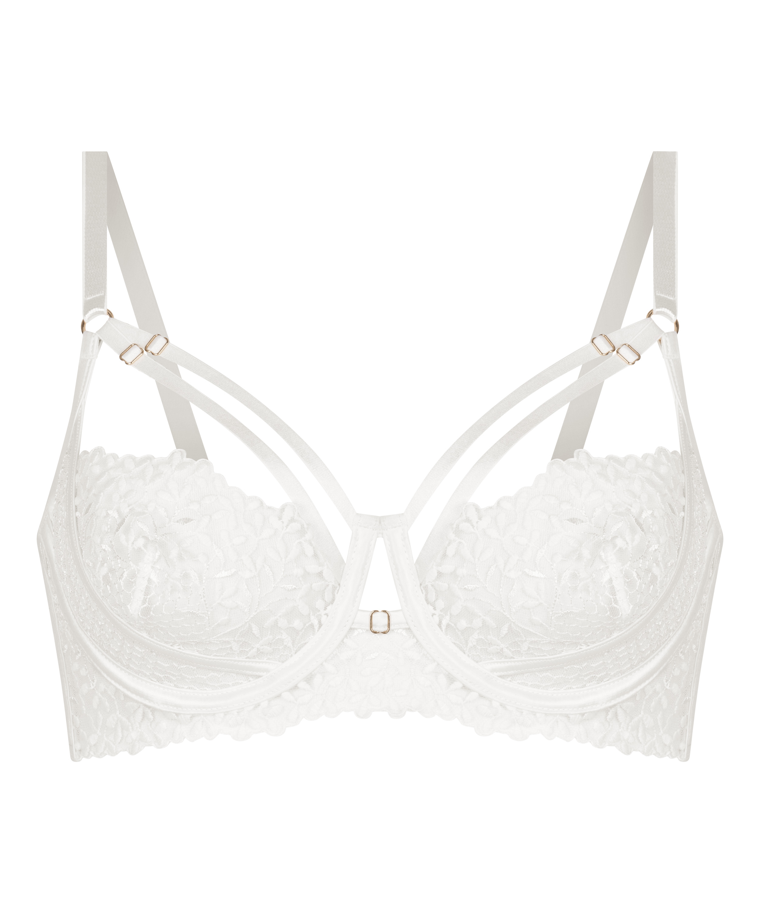 Soutien-Gorge Longline Kristina Armatur&eacute; Sans Rembourrage, Blanc, main