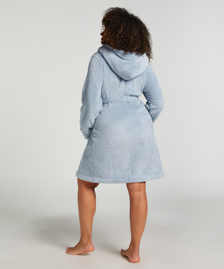 Badjas Fleece kort, Blauw